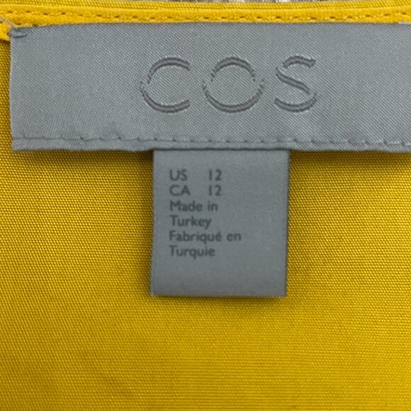 COS Women's Cotton Oversized Contemporary Dress Long Sleeve Size 12 Mustard - Picture 4 of 11